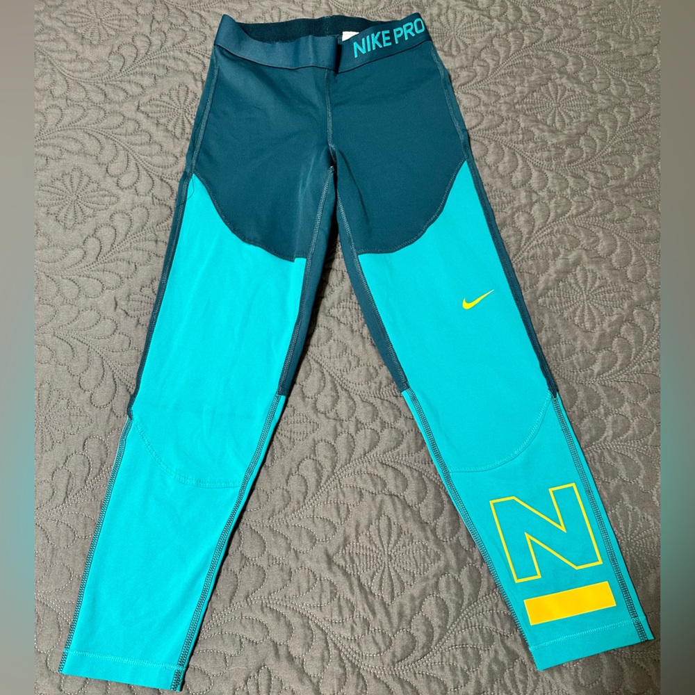 Nike Dynamic Yellow and Blue Leggings